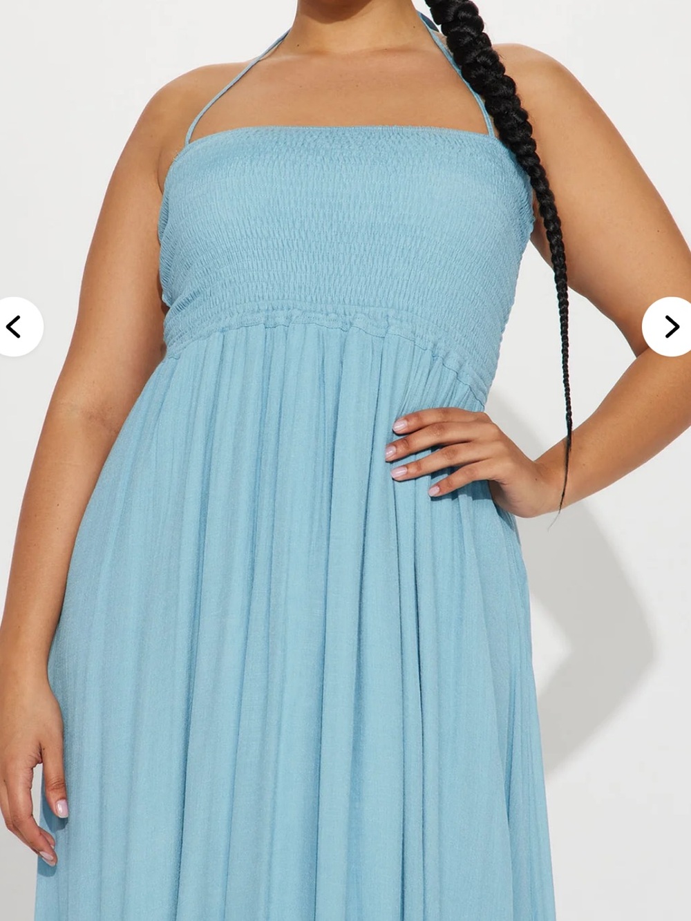 Hayley Halter Smocked Backless Maxi Dress - Blue - Picture 2 of 6
